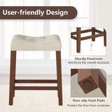 Set of 4 Upholstered Counter Height Bar Stool with Curved Saddle-Seat
