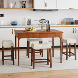 Set of 4 Upholstered Counter Height Bar Stool with Curved Saddle-Seat