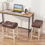 Set of 4 Upholstered Counter Height Bar Stool with Curved Saddle-Seat