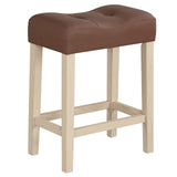 Set of 4 Upholstered Counter Height Bar Stool with Curved Saddle-Seat