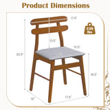 Set of 4 Upholstered Dining Chairs with Padded Seat and Solid Wood Legs