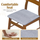 Set of 4 Upholstered Dining Chairs with Padded Seat and Solid Wood Legs