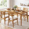 Set of 4 Upholstered Dining Chairs with Padded Seat and Solid Wood Legs
