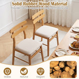 Set of 4 Upholstered Dining Chairs with Padded Seat and Solid Wood Legs