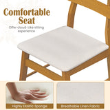 Set of 4 Upholstered Dining Chairs with Padded Seat and Solid Wood Legs