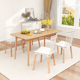 Set of 4 Windsor Dining Chairs with Spindle Backs and Curved Seats
