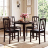 Set of 4 Wooden Dining Chairs with Faux Leather Padded Seat for Kitchen