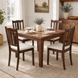 Set of 4 Wooden Dining Chair with Hollow Back and Soft-padded Cushion