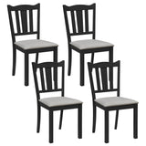 Set of 4 Wooden Dining Chair with Hollow Back and Soft-padded Cushion