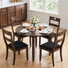 Set of 4 Wooden Dining Chairs with Padded Seats and Rubber Wood Frame
