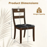 Set of 4 Wooden Dining Chairs with Padded Seats and Rubber Wood Frame