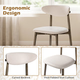 Set of 4 Wooden Modern Upholstered Dining Chairs with Curved Backrest