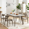 Set of 4 Wooden Modern Upholstered Dining Chairs with Curved Backrest