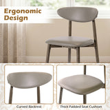 Set of 4 Wooden Modern Upholstered Dining Chairs with Curved Backrest