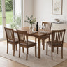 Set of 4 Wooden Upholstered Dining Chairs with Rubber Wood Frame