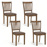 Set of 4 Wooden Upholstered Dining Chairs with Rubber Wood Frame