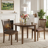 Set of 4 Wooden Upholstered Dining Chairs with Rubber Wood Frame