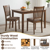 Set of 4 Wooden Upholstered Dining Chairs with Rubber Wood Frame