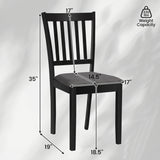 Set of 4 Wooden Upholstered Dining Chairs with Rubber Wood Frame