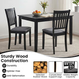 Set of 4 Wooden Upholstered Dining Chairs with Rubber Wood Frame