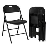 Set of 6 Foldable Plastic Chairs with Ergonomic Backrest