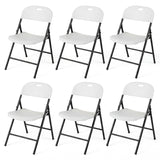 Set of 6 Foldable Plastic Chairs with Ergonomic Backrest