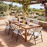 Set of 6 Foldable Plastic Chairs with Ergonomic Backrest
