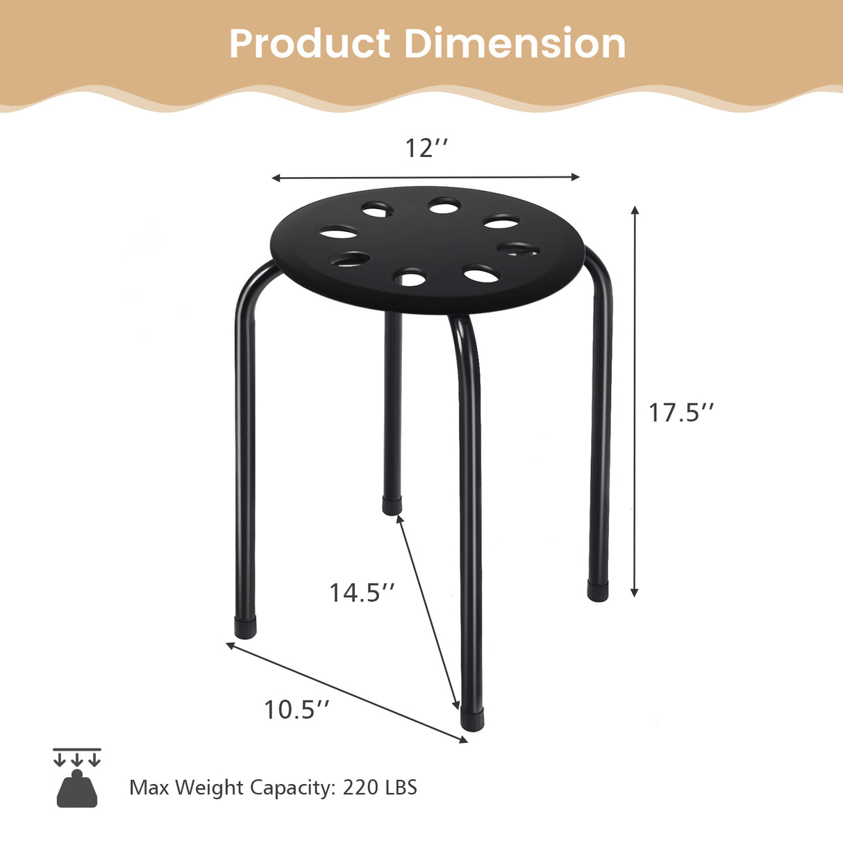 Set of 6 Portable Plastic Stack Stools