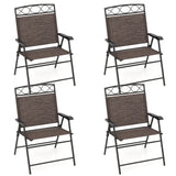 Set of 4 Patio Folding Chairs Set Dining Chairs with Armrests
