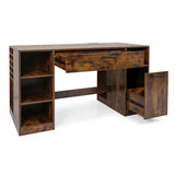Sewing Table with Power Outlets Craft Station Desk with 2 Drawers Open Compartments