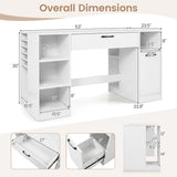 Sewing Table with Power Outlets Craft Station Desk with 2 Drawers Open Compartments