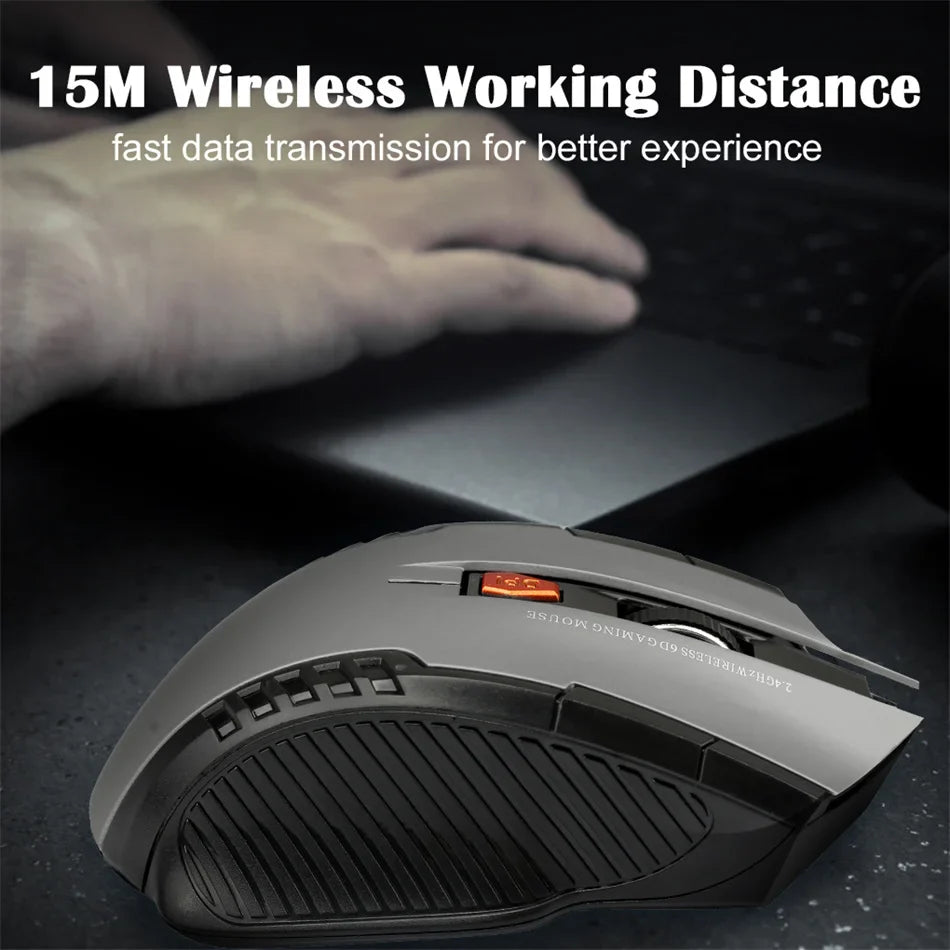 2.4G 6 Buttons Wireless Mouse 1600DPI Optical Mouse Gamer for Computer Wireless Mice with USB Receiver for PC Laptop Accessories