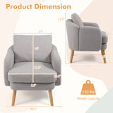 Sherpa Accent Chair Modern Living Room Chair with Seat Cushion