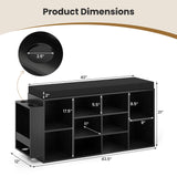 Shoe Storage Bench with Umbrella Stand 10-Cubby Entryway Shoe Rack Organizer