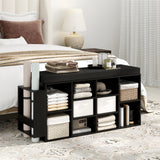 Shoe Storage Bench with Umbrella Stand 10-Cubby Entryway Shoe Rack Organizer