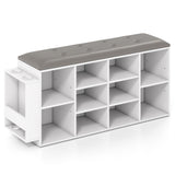 Shoe Storage Bench with Umbrella Stand and Adjustable Shelf