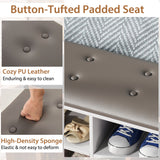 Shoe Storage Bench with Umbrella Stand and Adjustable Shelf