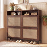 Shoe Storage Cabinet with 4 Flip Drawers Narrow Freestanding Shoe Organizer with Adjustable Shelves