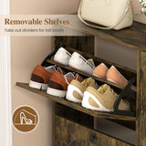 Shoe Storage Cabinet with 4 Flip Drawers and Aluminum Legs for Foyer and Hallway