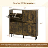 Shoe Storage Cabinet with 4 Flip Drawers and Aluminum Legs for Foyer and Hallway