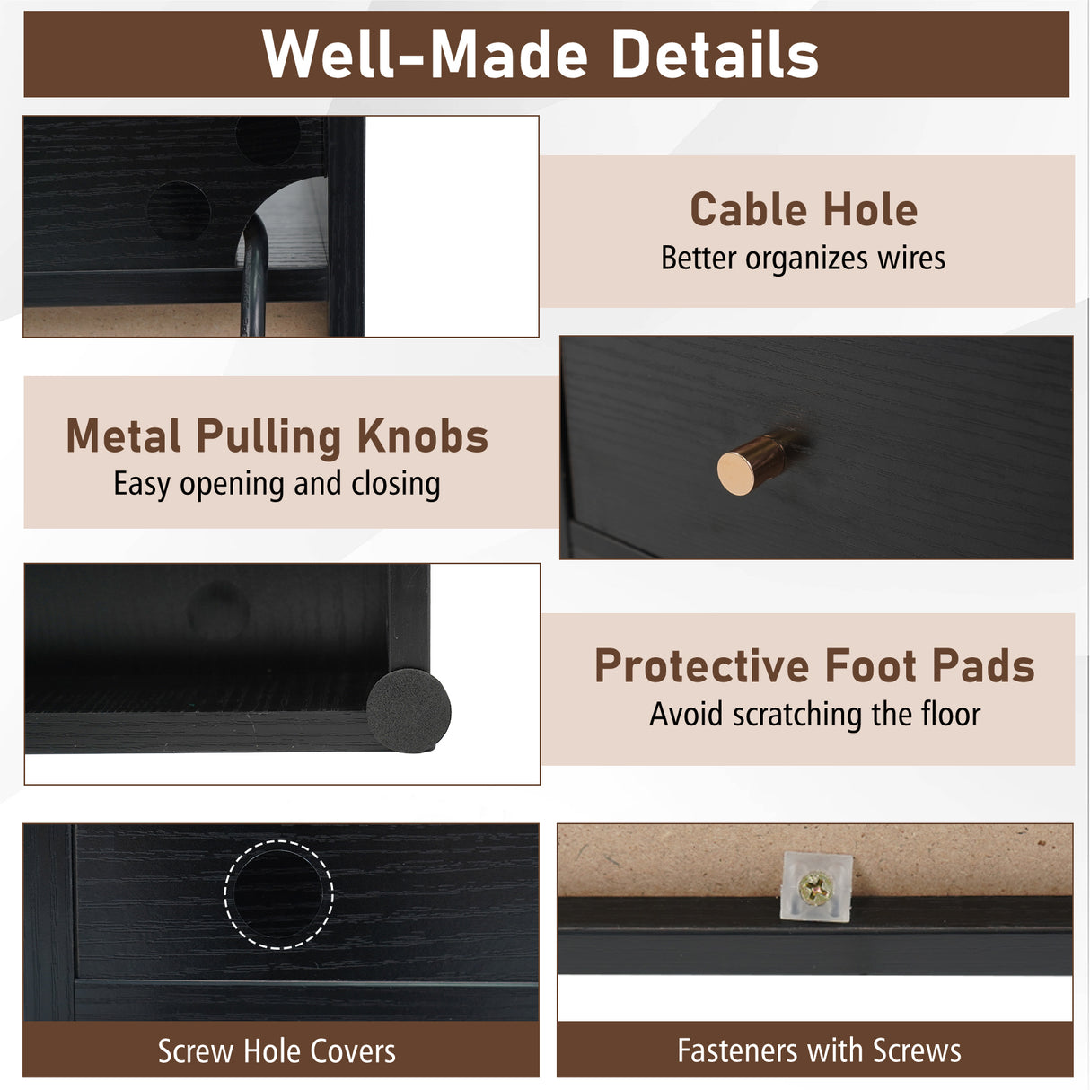 Side End Table with Charging Station Sofa Couch Table with Shelf Drawers