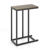 C-shaped Side Table with Heavy-duty Metal Frame