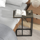 C-shaped Side Table with Heavy-duty Metal Frame