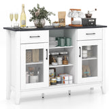 Sideboard Buffet Cabinet with 2 Drawers and 4 Adjustable Shelves