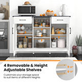 Sideboard Buffet Cabinet with 2 Drawers and 4 Adjustable Shelves