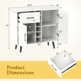 2-Door Buffet Sideboard with 6-Bottle Wine Rack Drawer