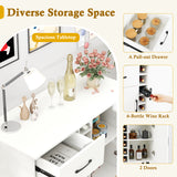 2-Door Buffet Sideboard with 6-Bottle Wine Rack Drawer