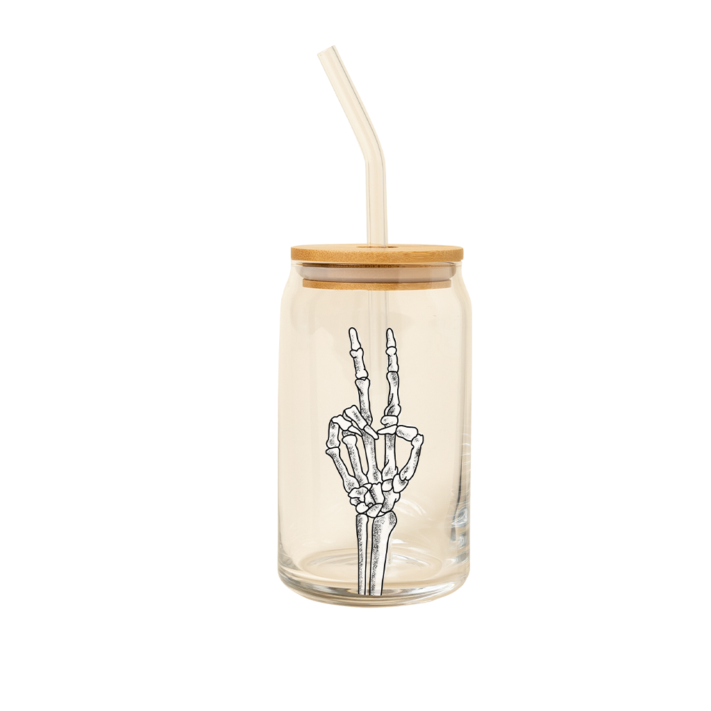 Halloween Can Glass w/Lid
