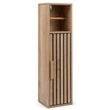 Slim Bathroom Cabinets Freestanding Toilet Paper Holder Stand with Door-Natural