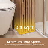 Slim Bathroom Cabinets Freestanding Toilet Paper Holder Stand with Door-Natural
